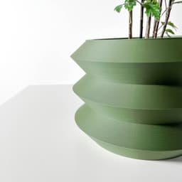 The Sima Planter Pot with Drainage Tray & Stand | Modern and Unique Home Decor for Plants 3d model