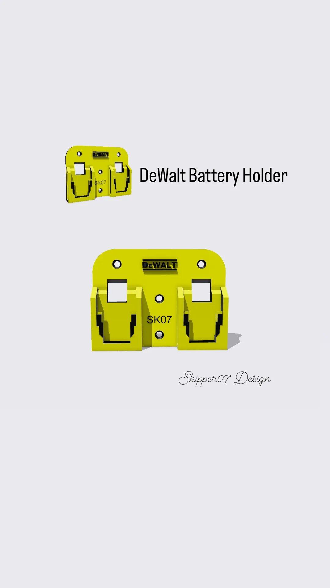 DeWalt battery holder X2.stl 3d model
