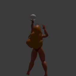 Toon girl volleyball figure in a bathing suit v2 3d model