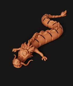 Articulated Haku Dragon | Flexible Oriental Serpent | Fidget Toy Sculpture | Multi-Color 3d model