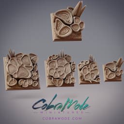 Vegetal Constructs Square Base Pack (4pcs) 3d model