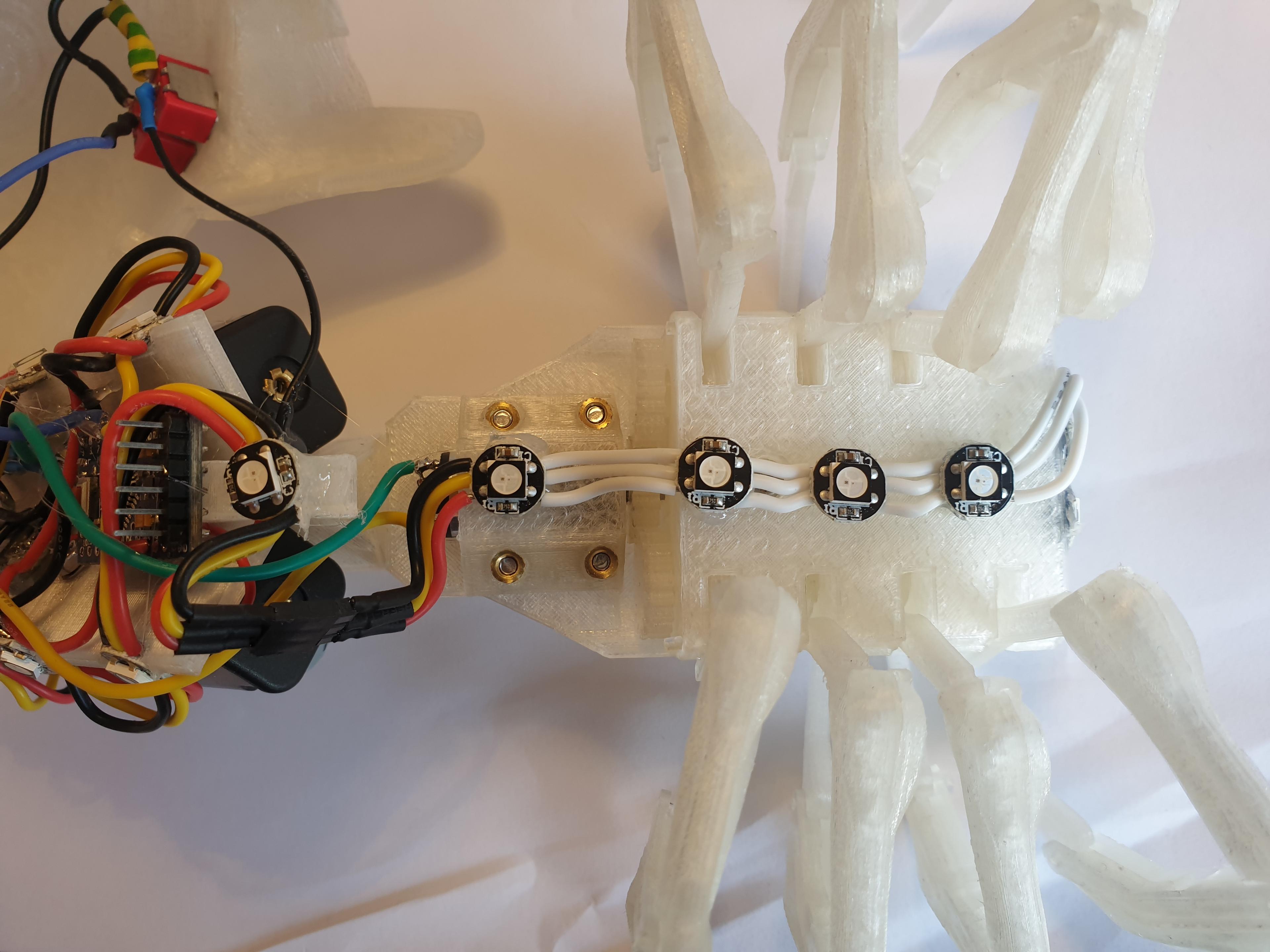 White Widow - a Light Up Head Mounted Animatronic Spider 3d model
