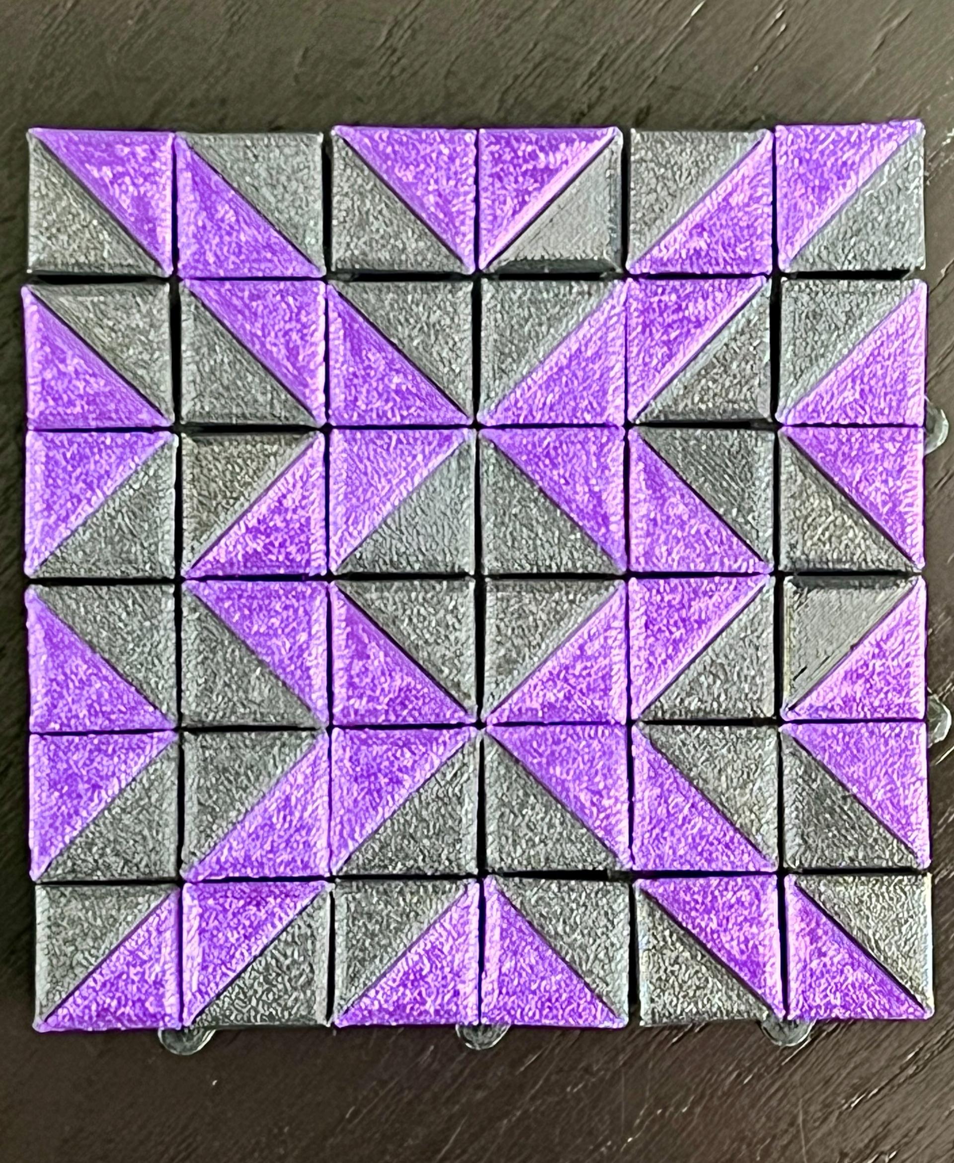 Auxetic Tile // 18mm Diagonal Split - This is my first contest! I really like purple because it is my favorite color and my dad helped me with the printing. It was a lot of fun to try rearranging the pieces until I was happy with my design. Thank you! - 3d model