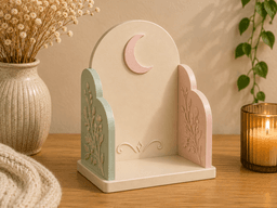Moon Book Nook STL | Celestial Book Display Shelf 3D Print File | Decorative Bookshelf Bookend 3d model