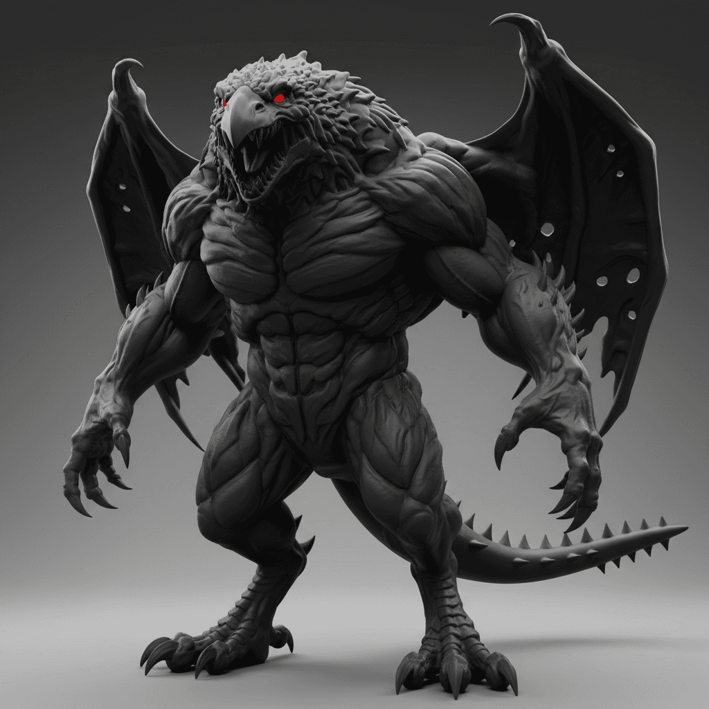 Infernal Raven Monster Beast Premium STL Design 3d model
