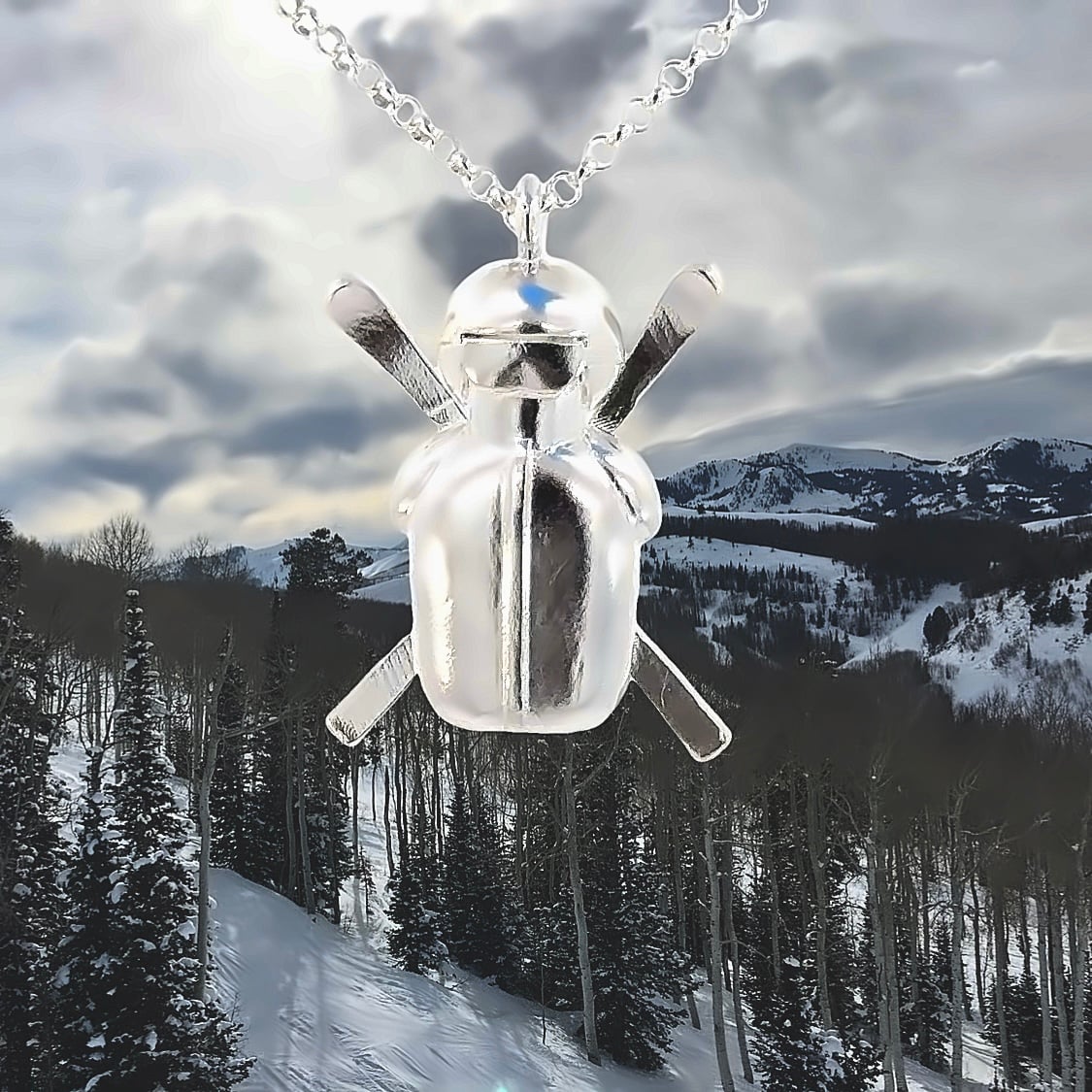 Skier Triophon Pendant 3d model
