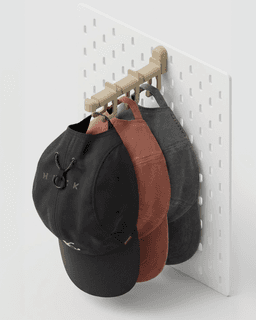 IKEA SKADIS Sliding Hanger | 3D Printed Pegboard Hat & Bag Organizer (2 Sizes) 3d model