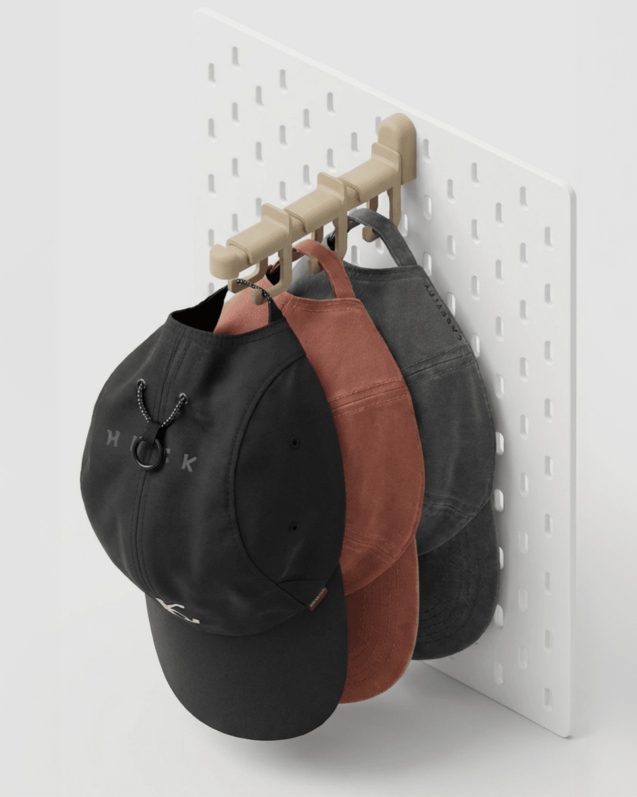 IKEA SKADIS Sliding Hanger | 3D Printed Pegboard Hat & Bag Organizer (2 Sizes) 3d model