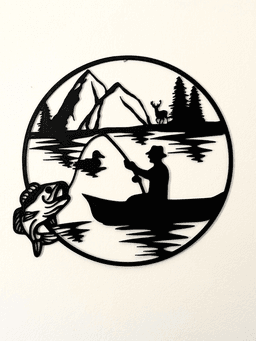 Gone Fishing Wall Art Fishing Decor Bass Fishing 3d model