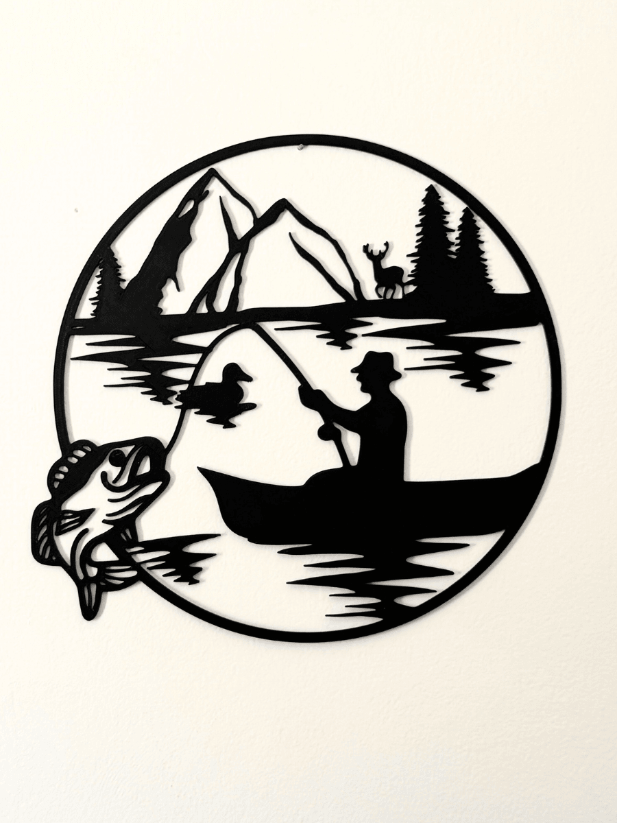 Gone Fishing Wall Art Fishing Decor Bass Fishing 3d model
