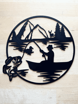 Gone Fishing Wall Art Fishing Decor Bass Fishing 3d model