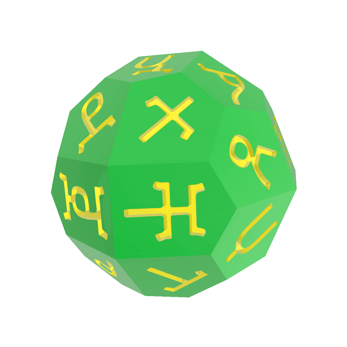 Ethiopic Alphabet d36 Polyhedral Die 3d model