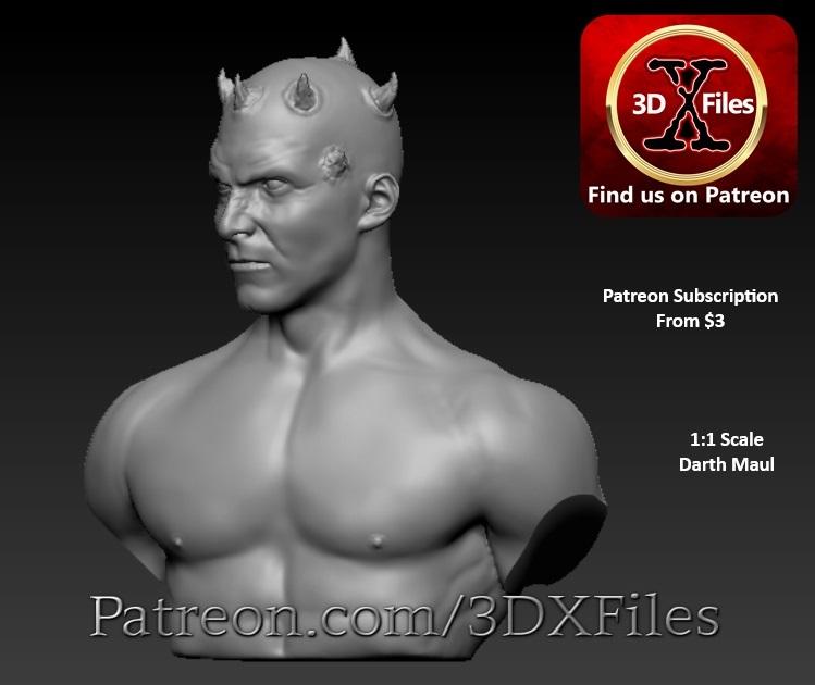 Darth Maul - Statue Bust - Star Wars 3D Print File Model - STL 3d model