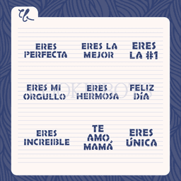 Mini Mom Phrases Cookie Stencil / Frases Mamá Mini 3d model