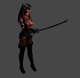 Cute Horned Warrior Character 3d model