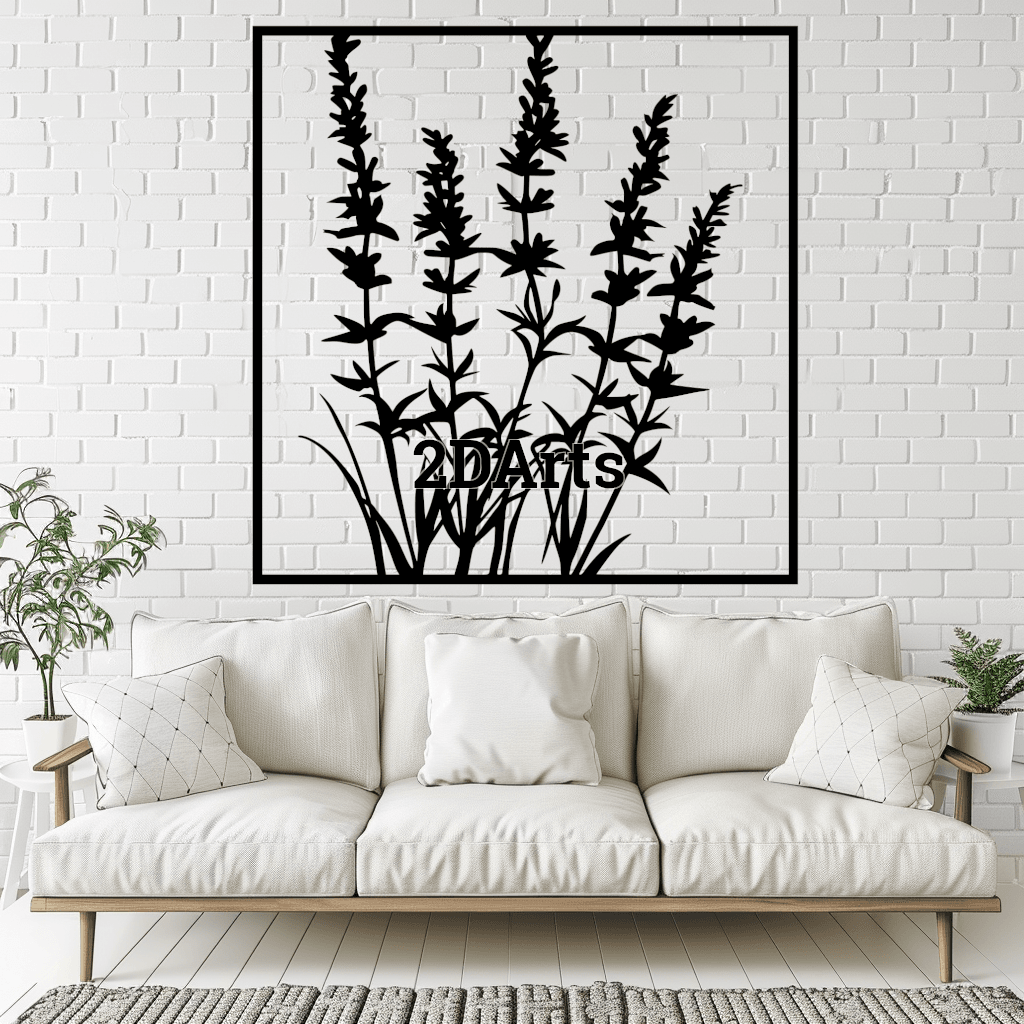 Lavender 2D Wall Art/Window Art - Digital STL & SVG File for 3D Printing or Laser Cutting 3d model