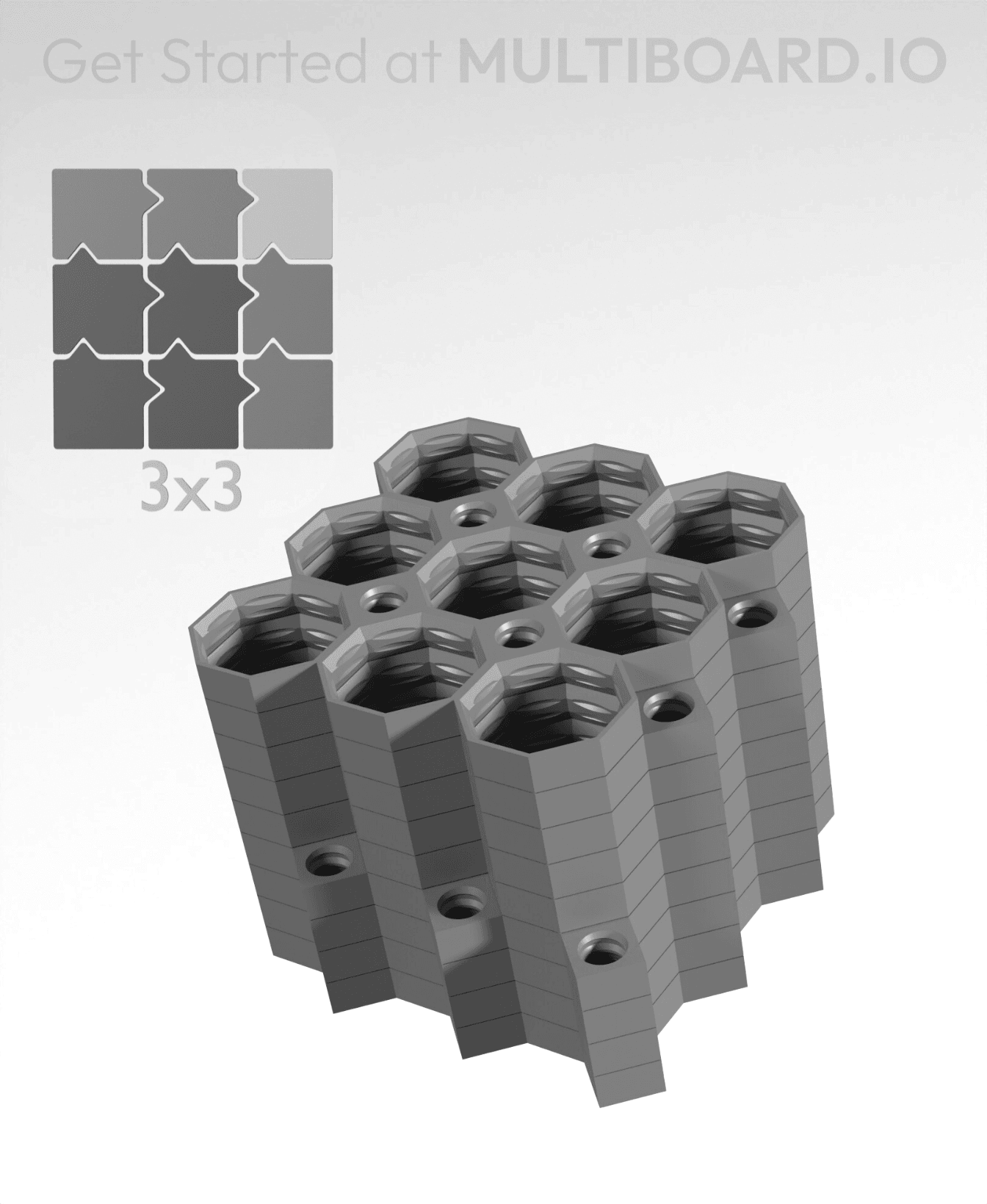 3x3 Legacy Tiles - 3x3 Board - Ironing Stack 3d model