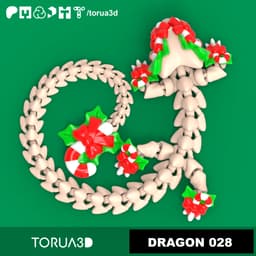 Artuclated Dragon 028 - Christmas - Print in place - No supports - Stl - 3mf 3d model