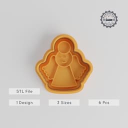Angel Shape Cutter & Stamp Set, Cookie Fondant Design, 6 Pieces, Small to Large Sizes, Christian & Christmas Spirit PRODUCT_4791 3d model