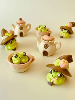 Teapot Cottage Clicker Keychain Fidget Toy 3d model