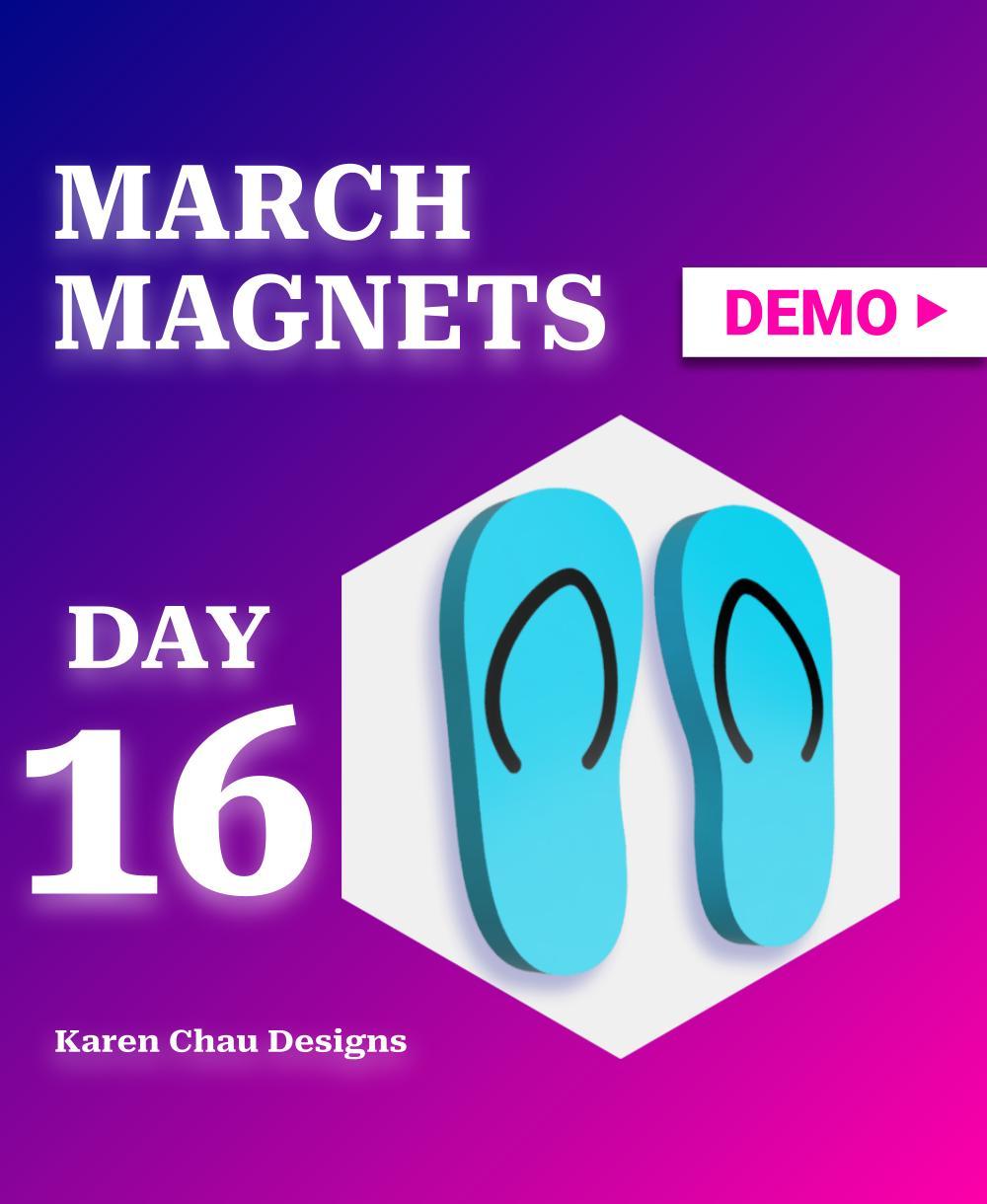 March Magnets - Day 16 #marchmagnets | Flip Flops 3d model