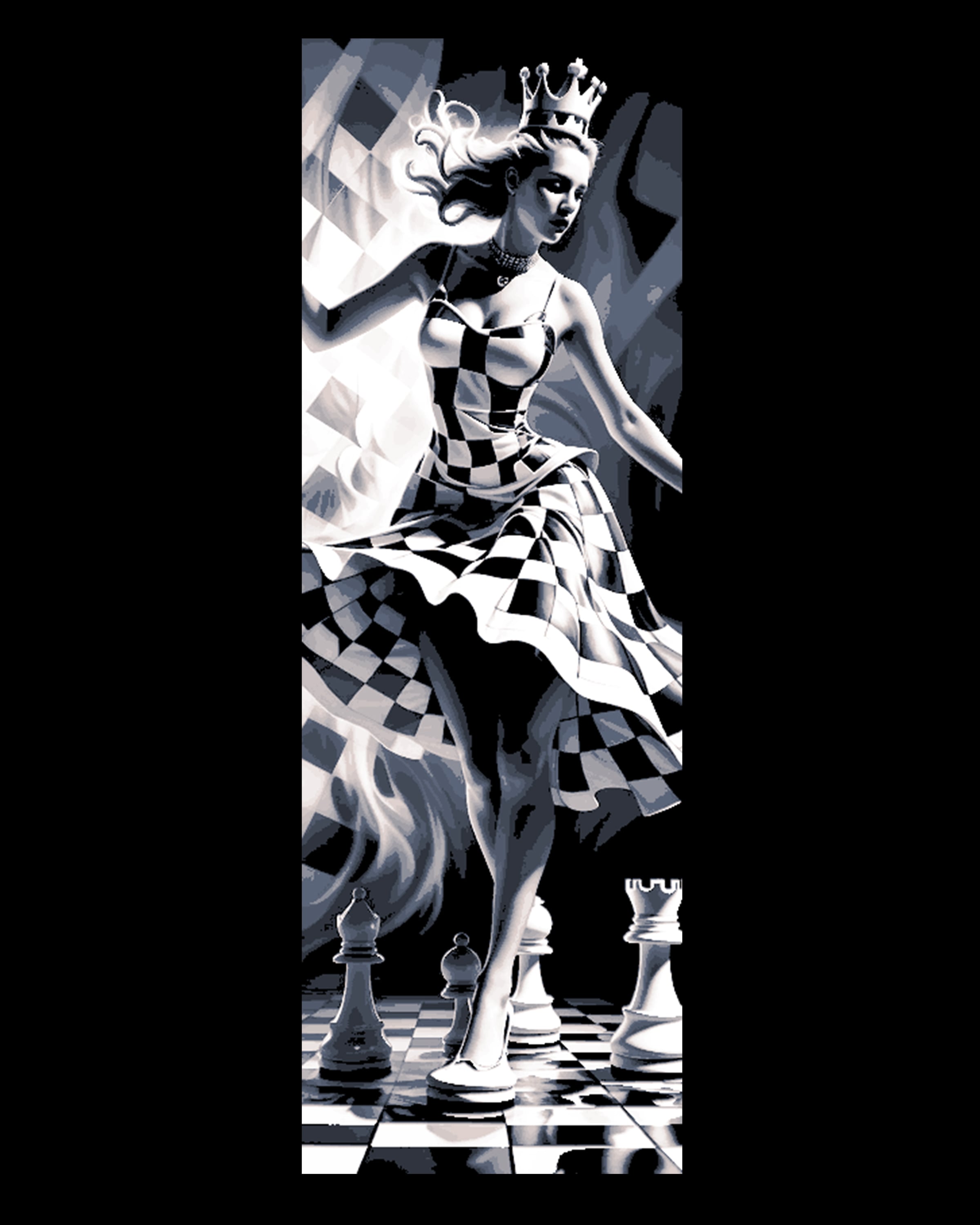 Artistic Designs with a Chess Board - Set of Bookmarks 3d model