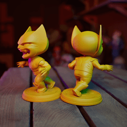 Li'l Wolverine-Pool - Multicolor Wolverine & Deadpool Fanart Collectible Figure 3d model