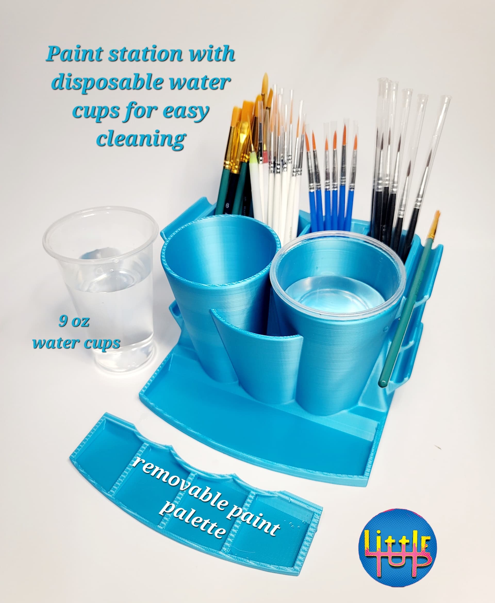 Paint station works with 2 disposable 9oz. water cup for eazy cleaning 3d model