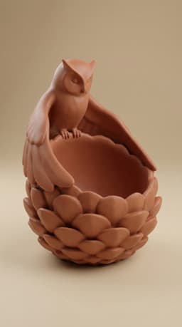 Owl Succulent Planter STL – Cute Bird Plant Pot for Succulents & Cacti 3d model