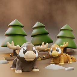 Miloose the Moose – Flexi Fidget Moose – 3DPAW 3d model
