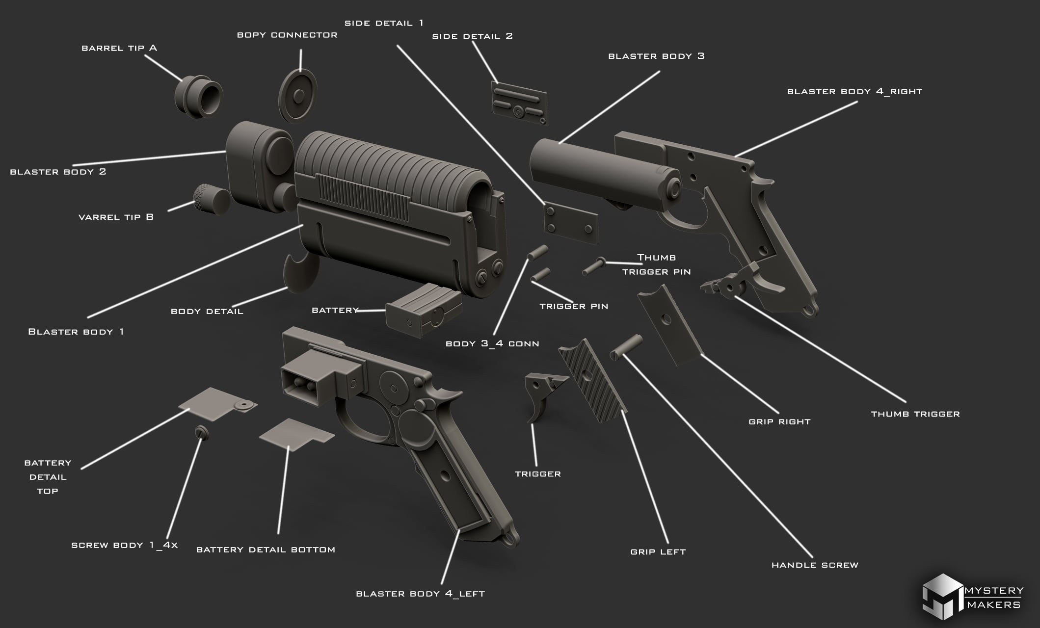 K-16 Bryar - functional trigger 3d model