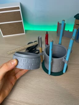Customizable stacking organizer with snap holders Textured 3d model