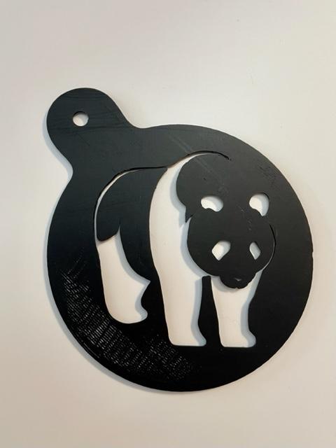 Panda Coffee Stencil 3d model