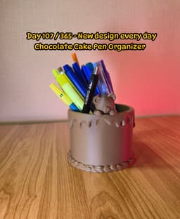 Chocolate Cake Pen Organizer with Hidden Compartment 3d model
