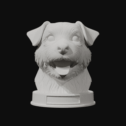 Norfolk Terrier Dog Bust with Nameplate - 3D Printable Dog Lover Gift 3d model