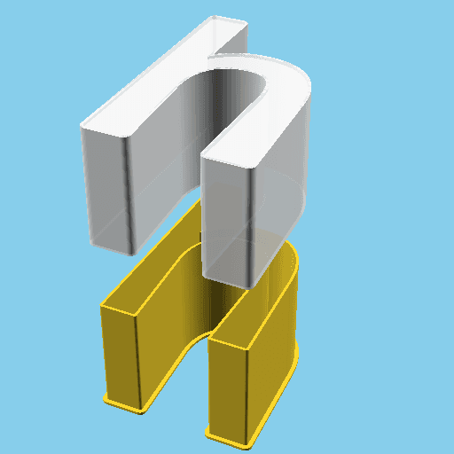 LATIN SMALL LETTER H, nestable box (v1) 3d model