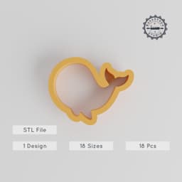 Whale Shape Cutter Set, 18 Sizes, Perfect for Cookies, Fondant & Clay, Ocean Wildlife Animal Design PRODUCT_2765 3d model