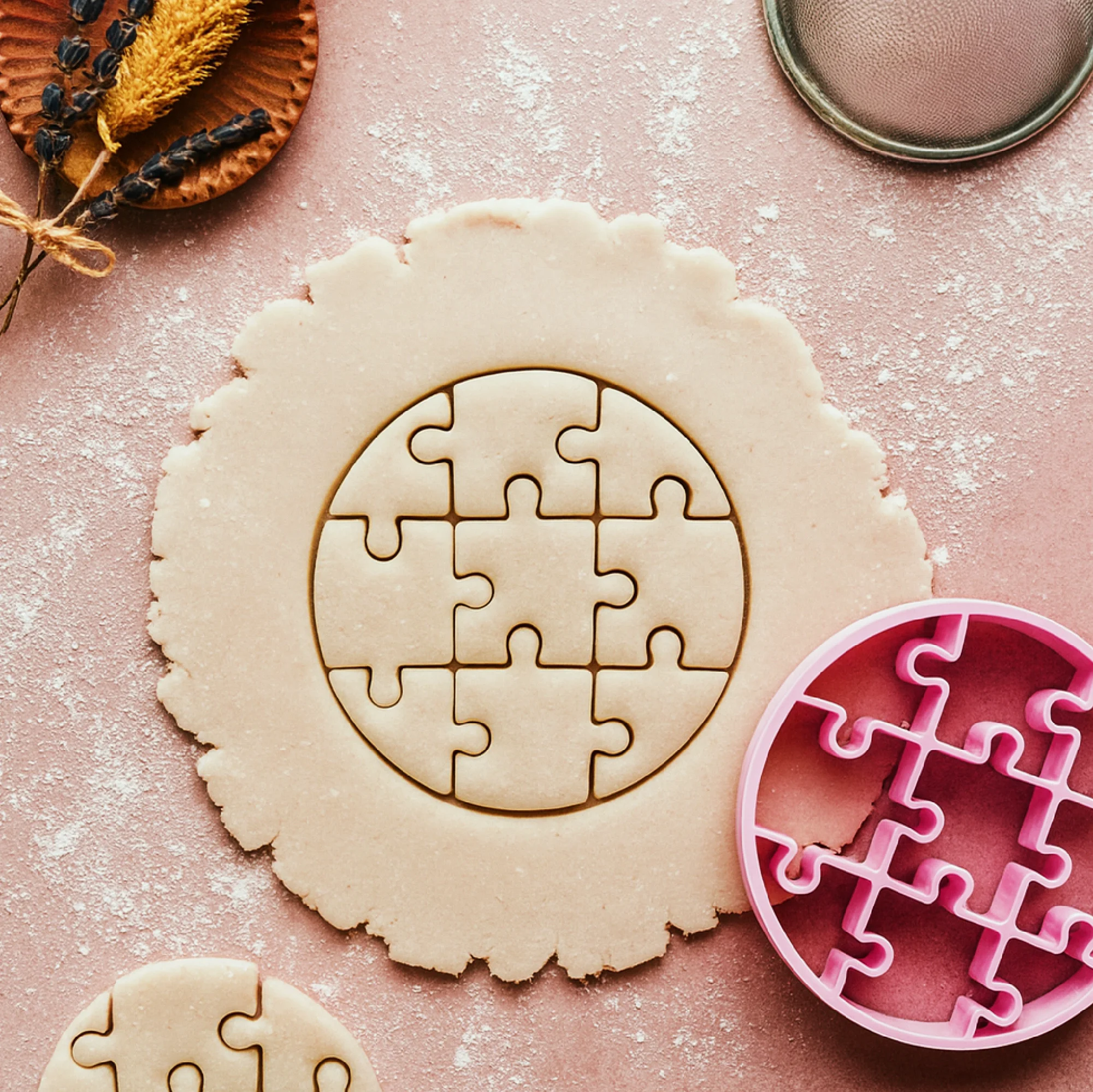 Circle Puzzle Cookie & Clay Cutter, Puzzle with Multiple Cutters 9 Cutter, Puzzle Piece Jigsaw Game 3d model