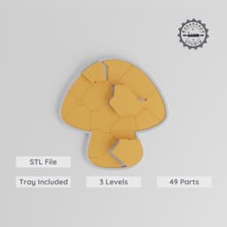 Montessori Spotty Shroom Puzzle, 3-Level Learning Tray, 9/15/24 Piece STL, Easy to Hard PRODUCT_8090 3d model