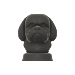 Lhasa Apso Dog Bust - Dog Statue - STL 3MF - 3D Printable Dog Model - Pet Memorial 3d model