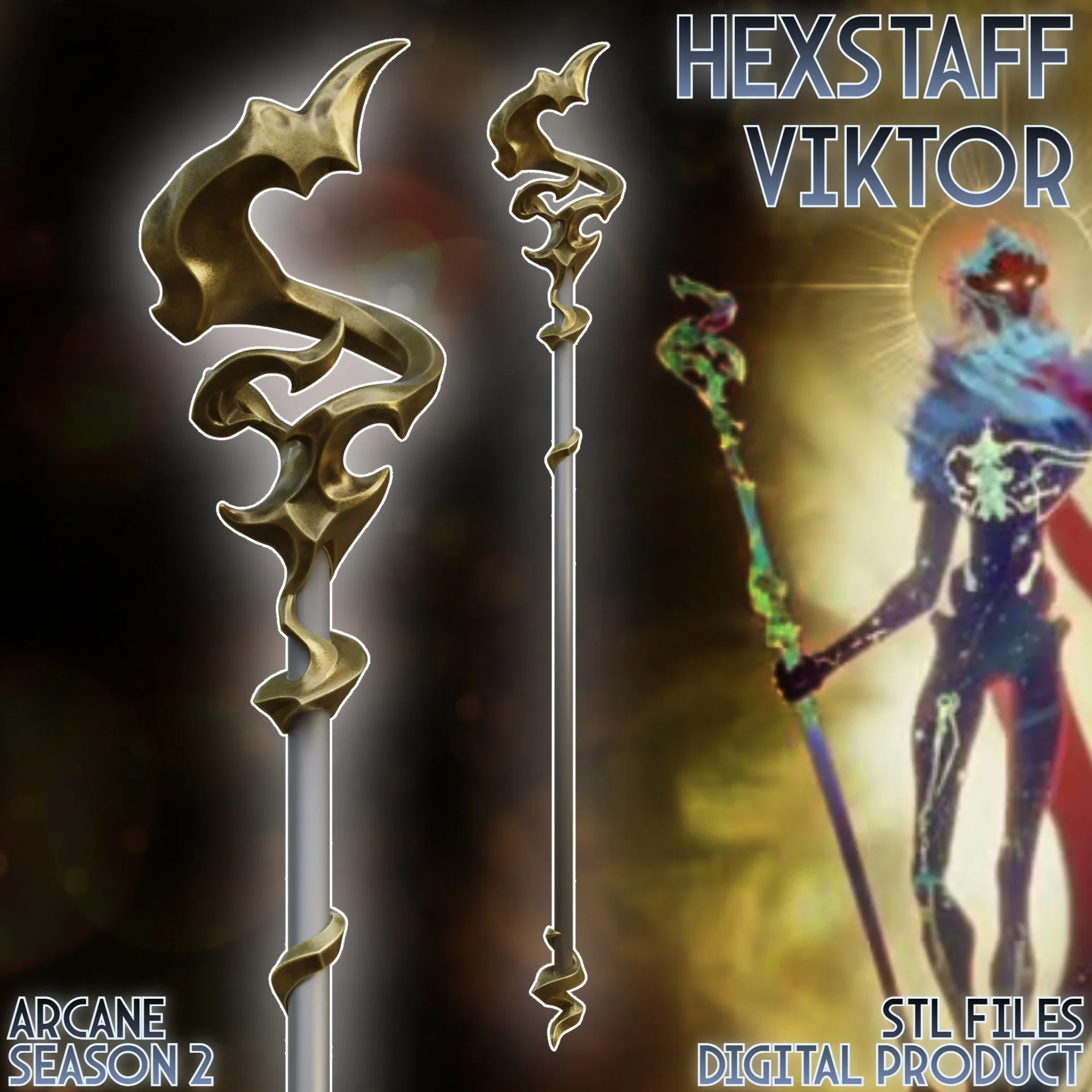 Viktor Final Form Cosplay Hexstaff Arcane League of Legends 3d model