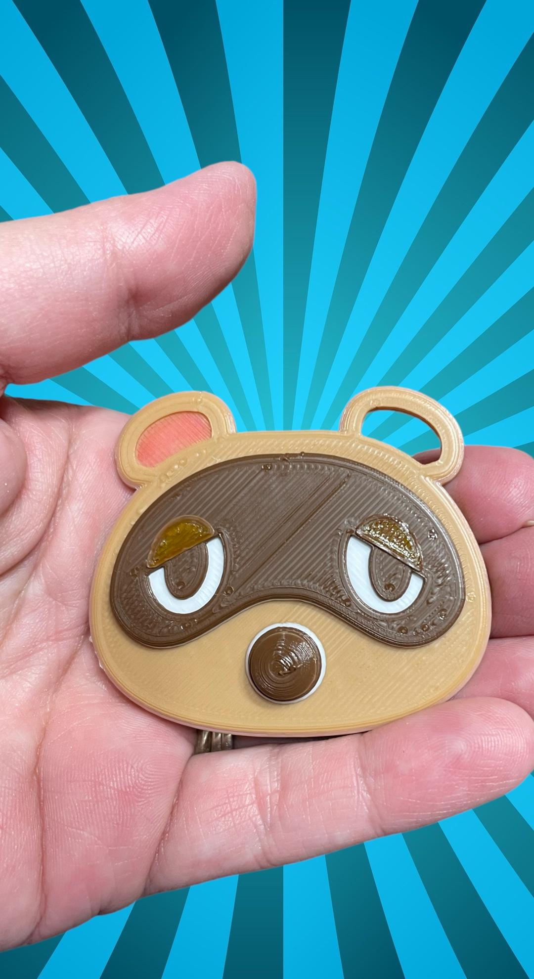 Animal Crossing Tom Nook Key Ring - I had fun swapping out the filaments to achieve as close of resemblance as possible. Shouldn’t have done this when I was tired, cuz I obviously had a bit of issue.

Thanks for sharing the file! I love it! I will definitely reprint him, and try to get my filament changes at the right level….when I am awake. - 3d model