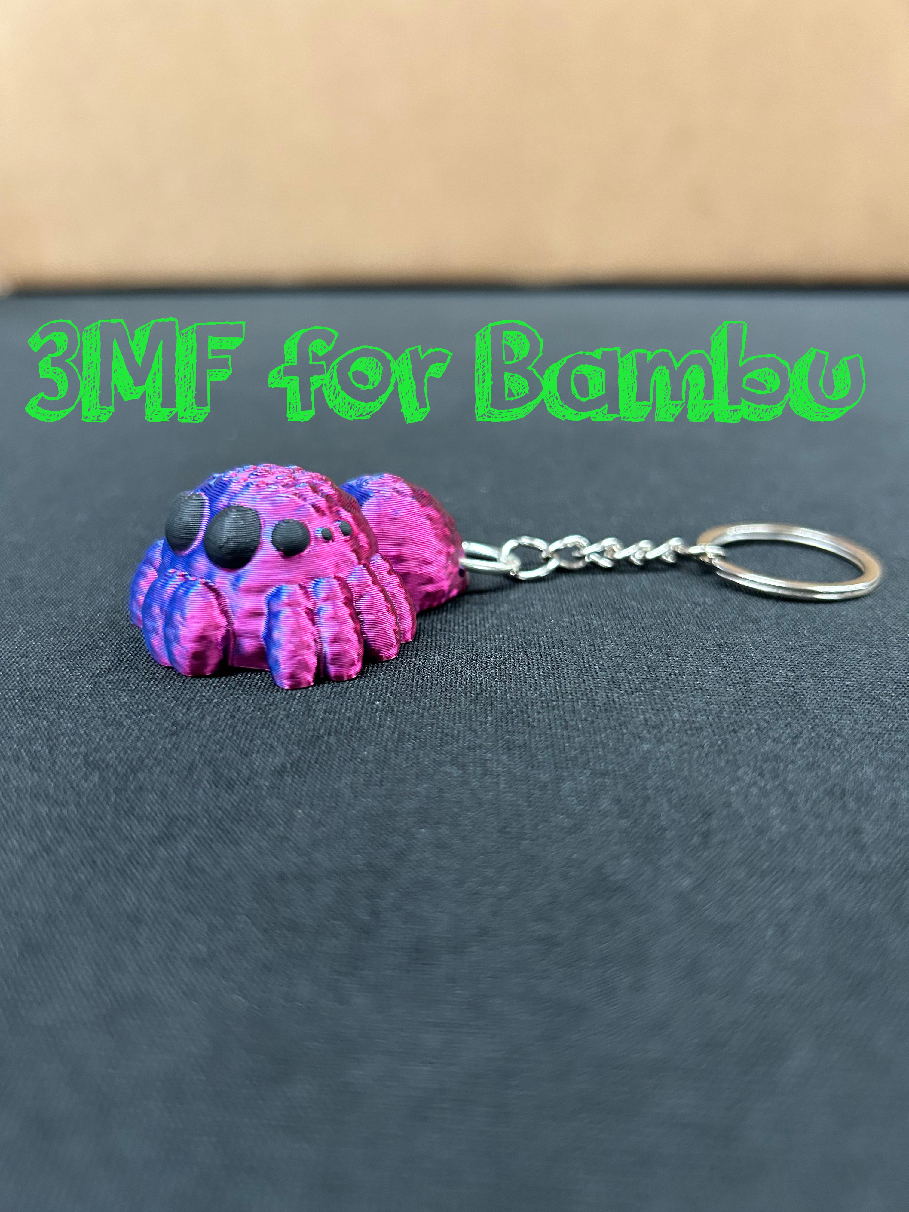 Hairy Spider keychain back ams 3d model
