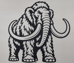 Woolly Mammoth Ice Age 2D Wall Art Prehistoric Decor.stl 3d model