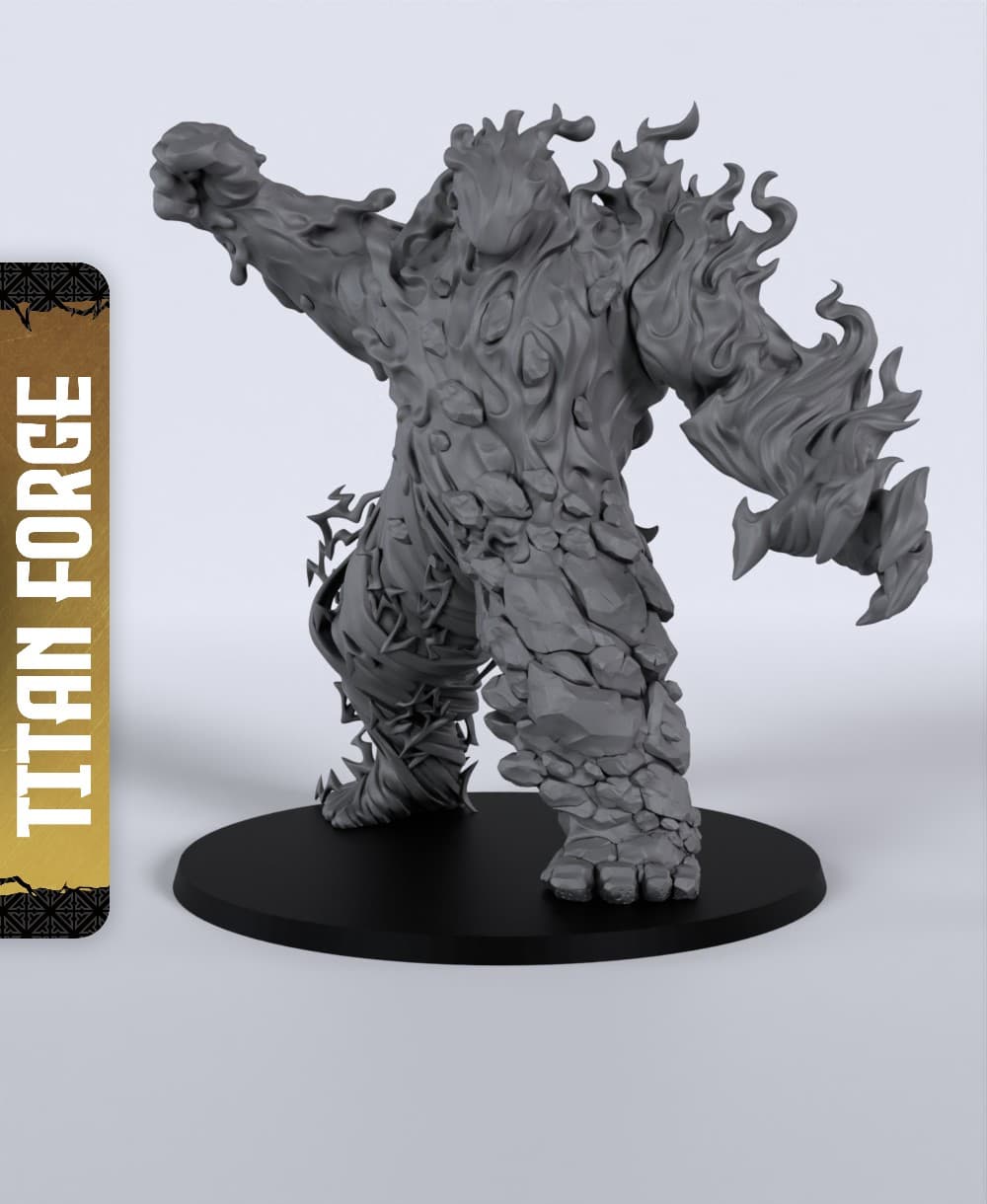 Elemental Golem - With Free Dragon - 5e DnD Inspired for RPG and Wargamers 3d model