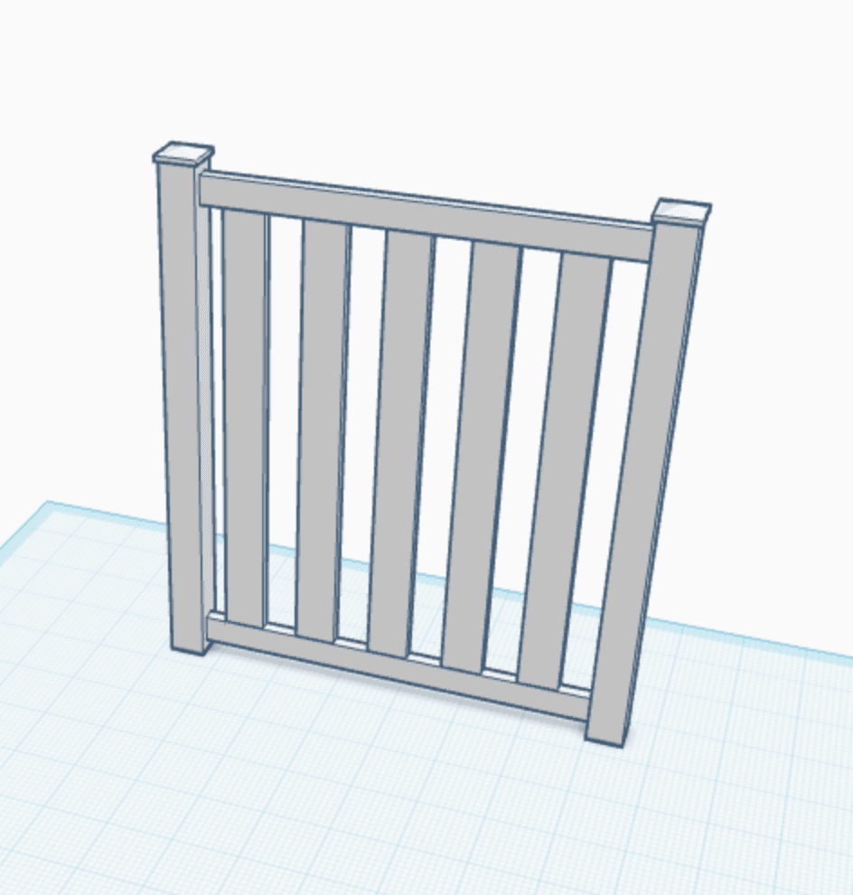 White plastic fence 3d model