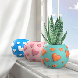 Love Heart Shape Planter, Valentine's Day Love Decor, Surprise and Gift for Couple, Love Gift 3d model