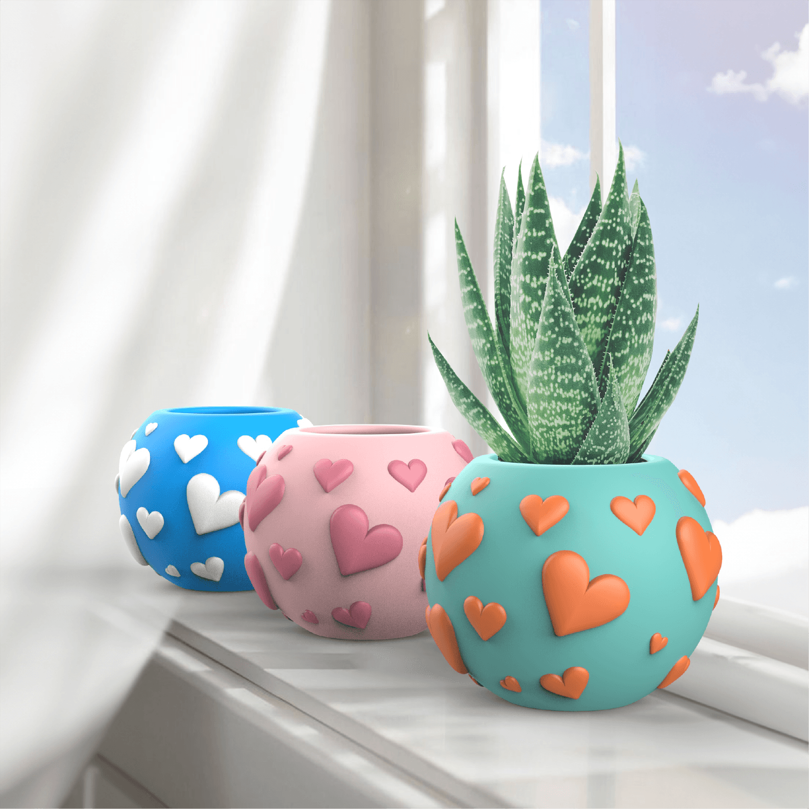 Love Heart Shape Planter, Valentine's Day Love Decor, Surprise and Gift for Couple, Love Gift 3d model