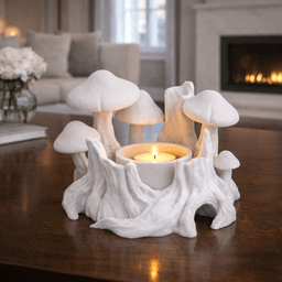 Mushroom Forest Tealight Holder STL – Cottagecore Fantasy Candle Decor 3d model