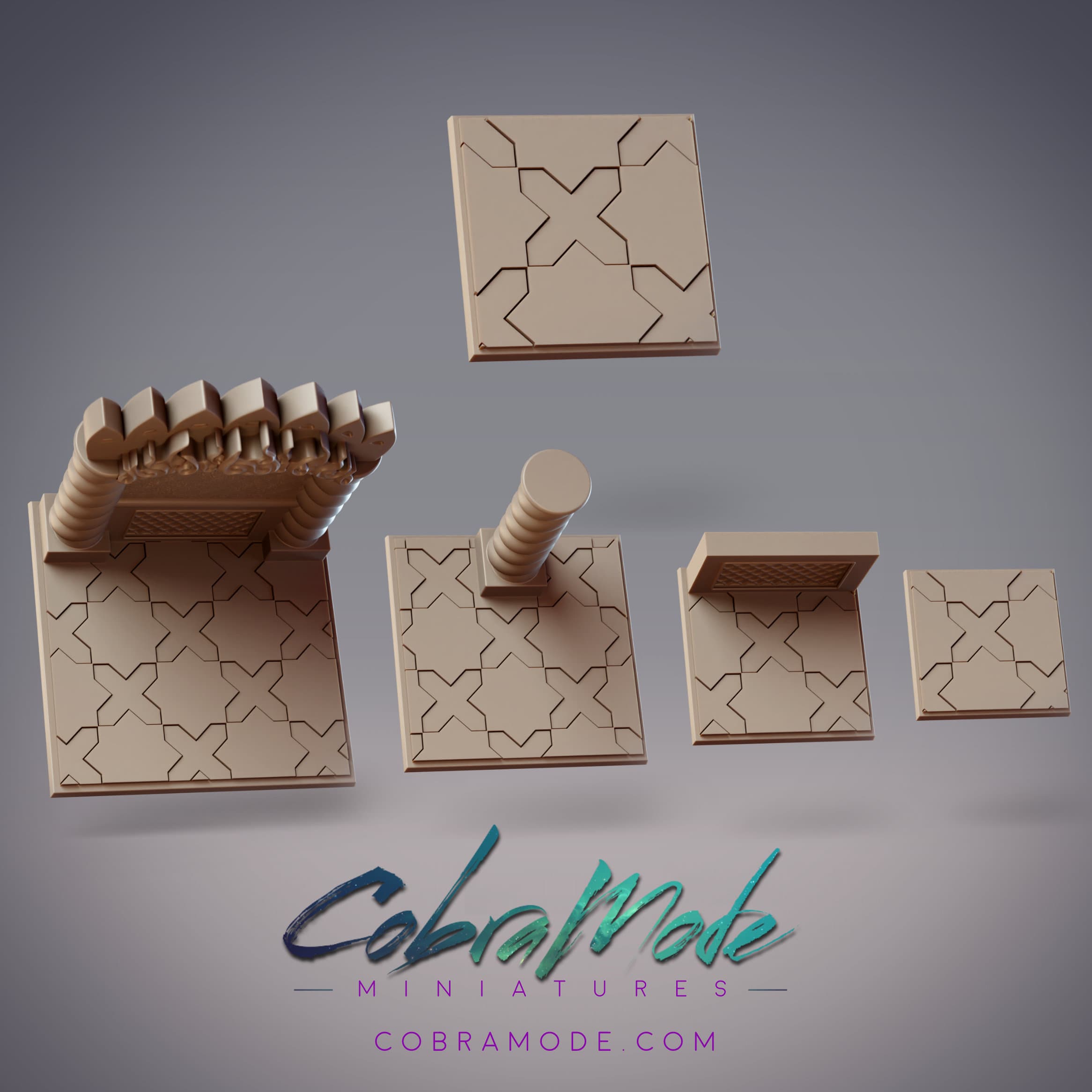 Monastery Square Base Pack (4pcs) 3d model
